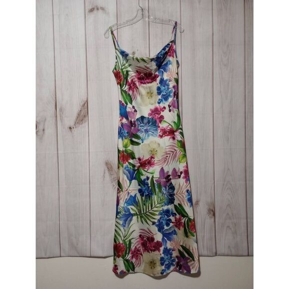 Guess Dress Ladies Small Slip Floral Long Y2K‎ Blue Purple Pink - Picture 1 of 8